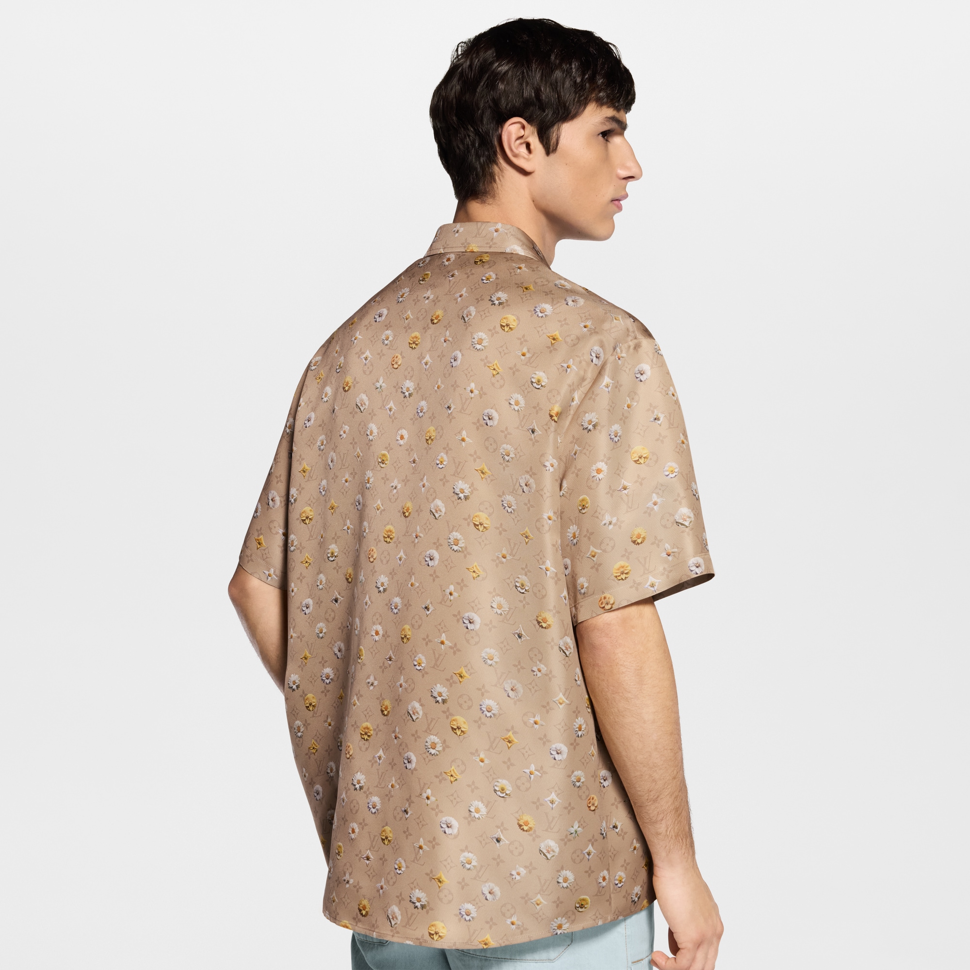 Monogram Printed Short-Sleeved Silk Shirt - Men - Ready-to-Wear